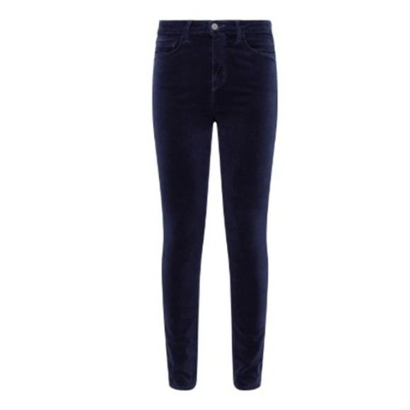 L'AGENCE Pants - NWT L'AGENCE Monique Dark Navy Velvet Skinny‎ Jeans Size 29 Ultra High Rise